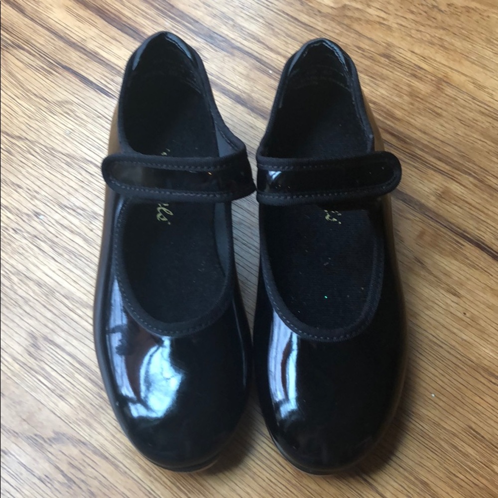 Girls black Toddler tap shoes size 10M